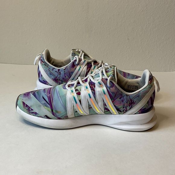 Adidas Women's Sz 7.5 SL Loop Racer Purple Aqua White Multicolor Iridescent Shoe - Picture 5 of 9